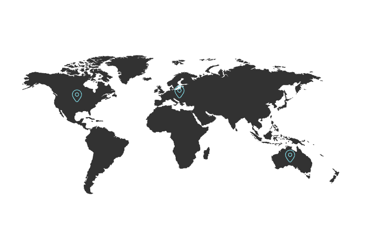 World map showing registration locations